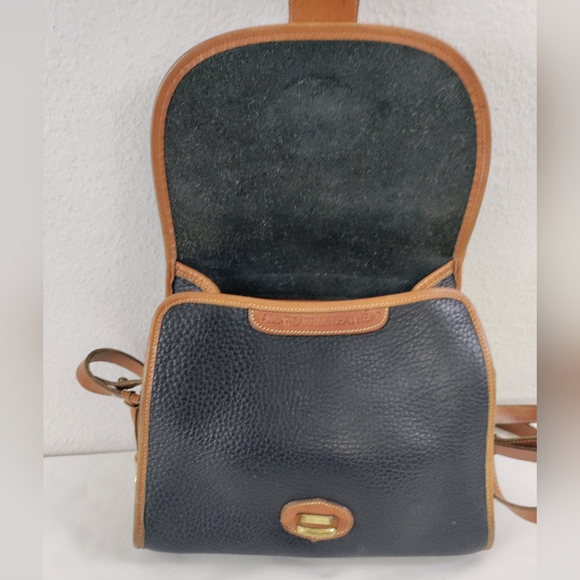 Dooney & Bourke Vintage All Weather Leather Essex Black Tan Crossbody Bag - Picture 8 of 11
